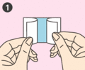 袋から中身(本体)を取り出し、はく離紙をゆっくりはがしてください。
