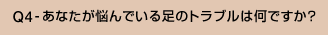 Q4-あなたが悩んでいる足のトラブルは何ですか?