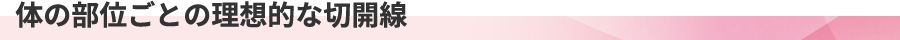 体の部位ごとの理想的な切開線