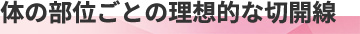 体の部位ごとの理想的な切開線