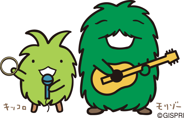 モリゾーとキッコロが歌っているイラスト