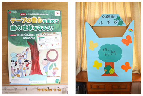 ポスター掲載と回収ボックスの設写真